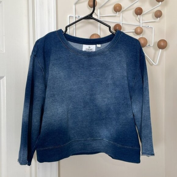 Cheap Monday Cropped Boxie Long Sleeve Sweat Shirt Top - Picture 2 of 7